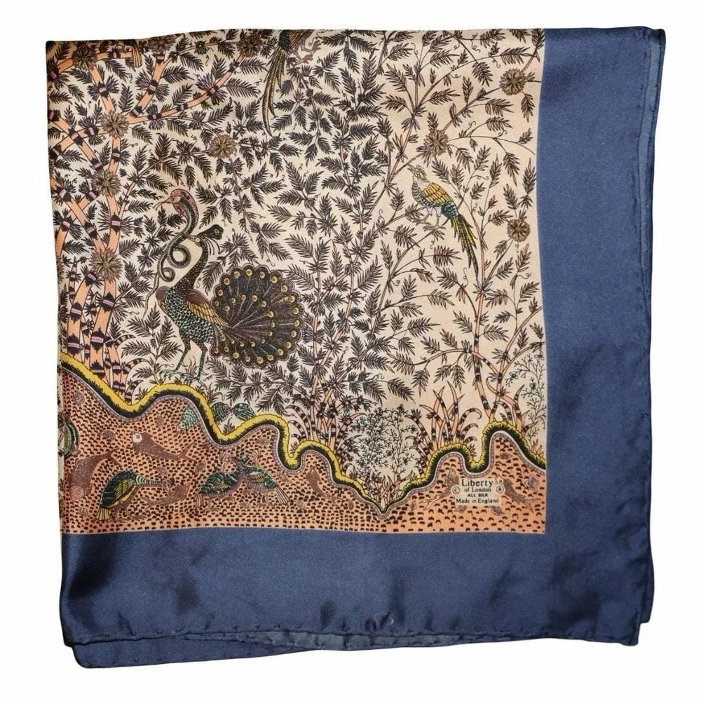 Rare Vintage Liberty of London‎ All silk scarf Made In England 